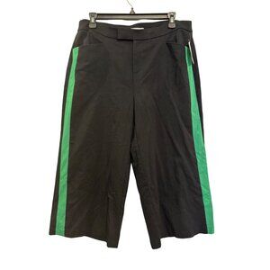 Bar III Amazon Stripe Women’s Culottes Pants Size 12 Black & Green Stripe Design